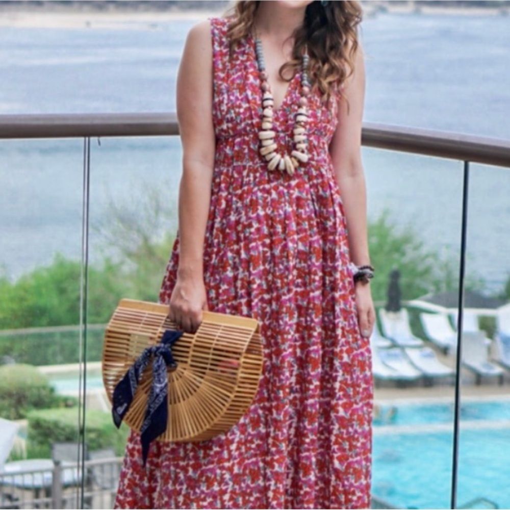 Roller Rabbit Modified Joana Lune Midi Floral Dress XS
